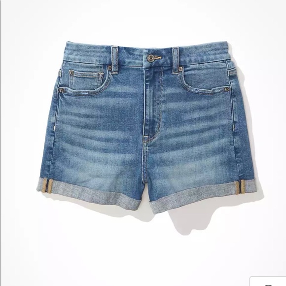 (NWOT) AE Ne(X)T Level Curvy High-Waisted Denim Short Short - Picture 4 of 5